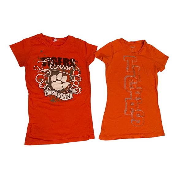 Clemson Tiger 100% cotton 2 tee's women's size small - Picture 2 of 8